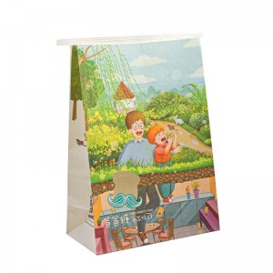 Nagykereskedelmi egyéni méretű kraft papírcsomagoló táskák kenyér szendvicshez