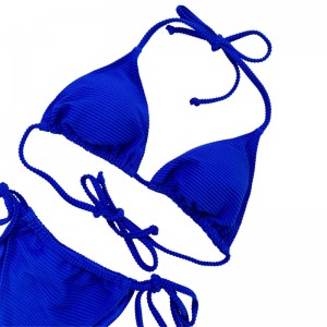 Porosz kék kötőfékszíj szexi háromszög csésze kétrészes fürdőruhát