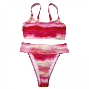 Rózsa-rózsaszín gradiens széles vállszíj kényelmi redőkkel