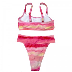 Rózsa-rózsaszín gradiens széles vállszíj kényelmi redőkkel