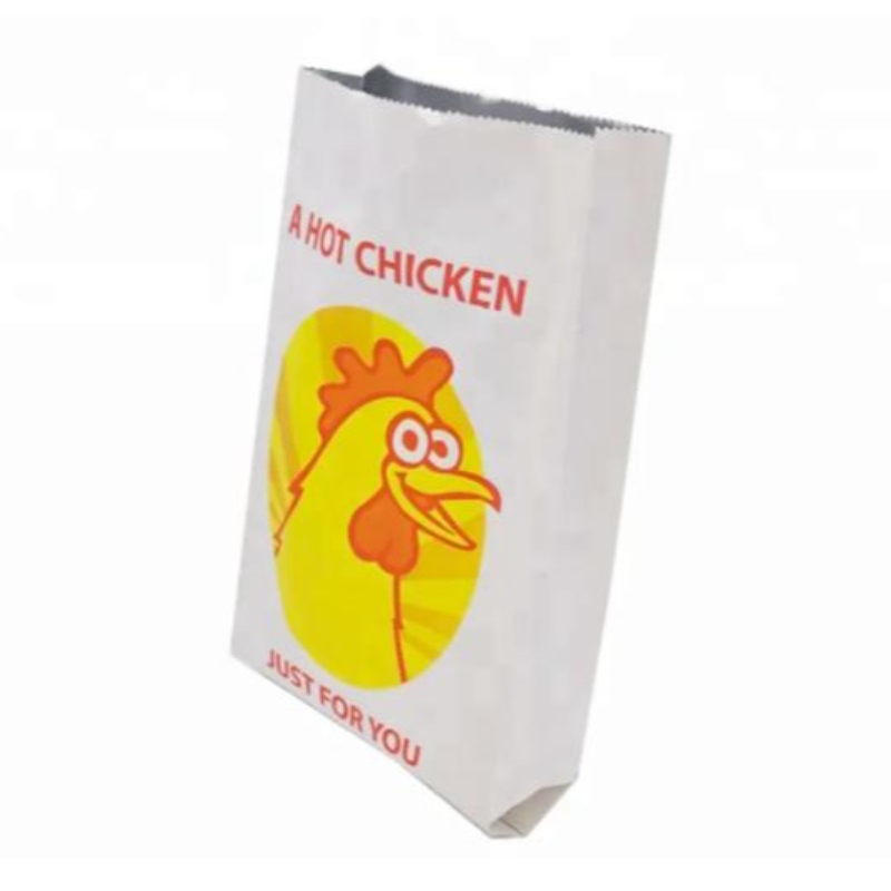 Újrafelhasználható táskák Forró csirke kenyér ételcsomagnyomtatott alumínium fólia béleltnégyzet alakú papír táska