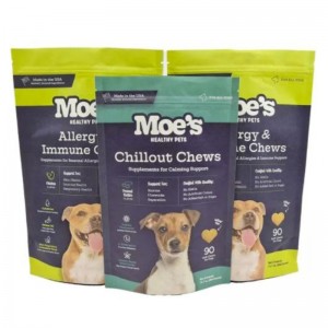 Egyéni tervezésű csomagolás cipzáras tasak műanyag zacskók logo kisállat snack kutya táska kedvtelésből tartott kisállat -táska csomag