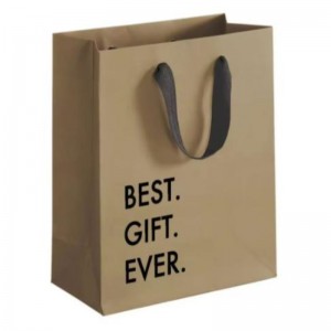 Biológiailag lebontható újrafelhasználható egyedi dizájn logónyomtatott barna kraft kézműves butik papír bevásárló táskák szalag fogantyúval