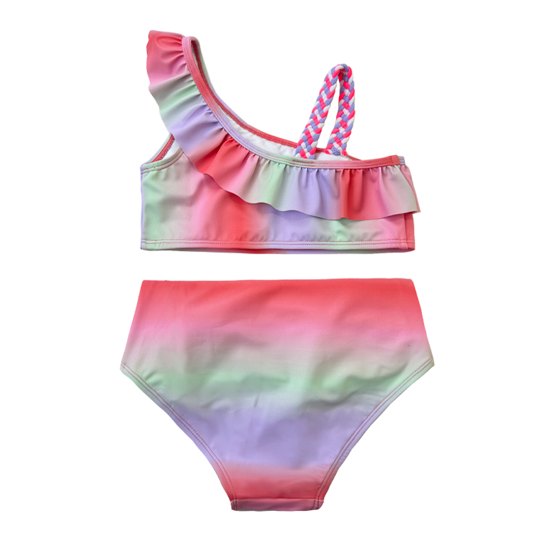 Gradiens színű kislány fürdőruhanagykereskedelmi lányok fürdőruha gyerekek bikini baba fürdőruhák oem
