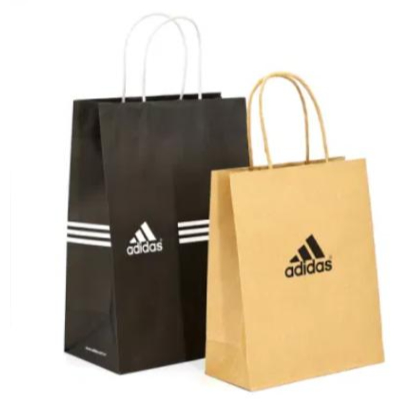Fehér barna kraft újrahasznosított egyedi készítésű bevásárlóhordó vegyen ki kiskereskedelminagykereskedelmi divat ajándék promóciós papírzacskó