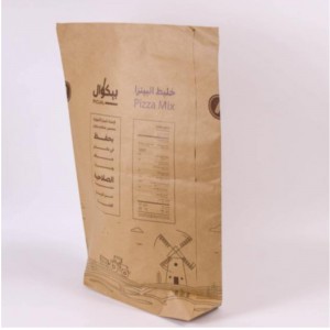 Eco -barát 2 kg 25 kg 30 kg egyedi kukorica kenyérliszt -csomagoló táska papírzacskók saját logóval újrahasznosítható