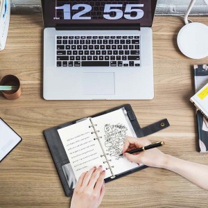 Bőrnapló újratölthetőnotebook Spirál Journal Binder Portfolio- A5&A6