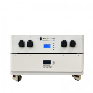 Egymásra rakható energia otthoni tárolás 10 kWh akkumulátor lítium akkumulátor -tároló 51,2 V 190a 6000W -os inverterrel