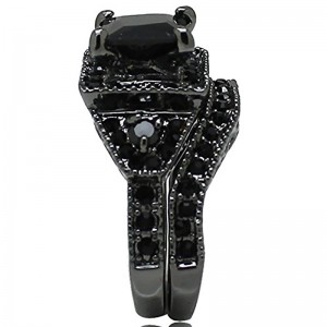 Hongde Black Onyx Princess Cut Anniversary menyasszonyi gyűrű gyémántnőnek férfinak