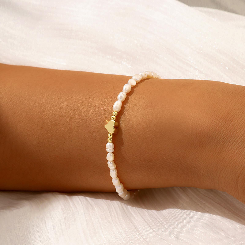 Hongde 14K arany-Plated Pearl Heart karkötő Pearls of the Heart karkötő