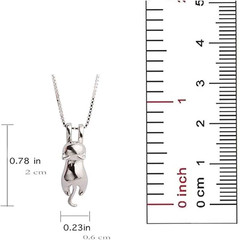 Ezüst macska varázslatosnyaklánc S. levelű Sterling ezüst macskanőknek Macskaékszereknői macskatartozékoknőknek Macska anya szerető hölgy témájú ajándékok aranyos ezüst cica ékszerek születésnapi ajándékoknőknek