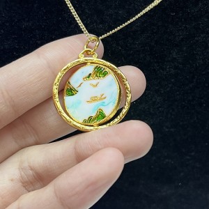 Reverzibilis testreszabott mintás medál aranyozott hosszúnyaklánc