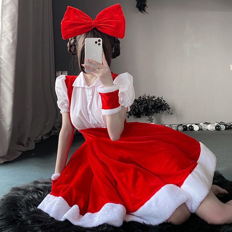 Karácsonyi jelmezek, karácsonyi ruhák, cosplay készletek, karácsonyi rénszarvas színpadi előadások, karácsonyi szobalány egyenruhák95 ár:$139,99