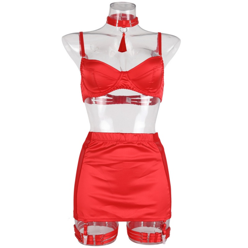 Szexi szatén-varrott háló, puszta ceruza szoknya bojtnők\A Fashion Five Five Five Five-Darabkészlet.my96618 Ár:$119,99