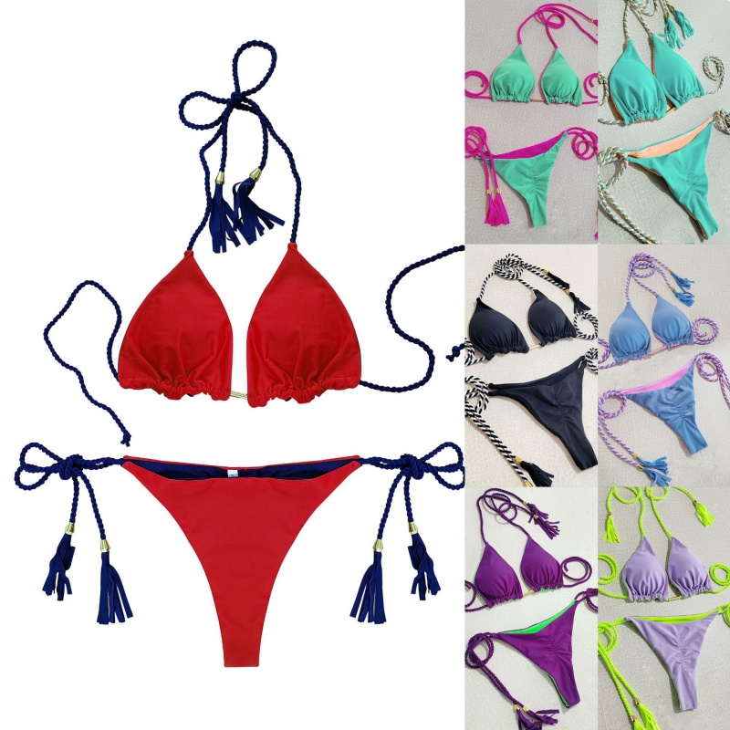Szexi kettő - darab bikini forró lányoknak. Háromszög stílus, dupla - oldalsó szín - blokkolás. Beach Bikini fürdőruha, három - Pont stílus 8826 Ár:$79,99