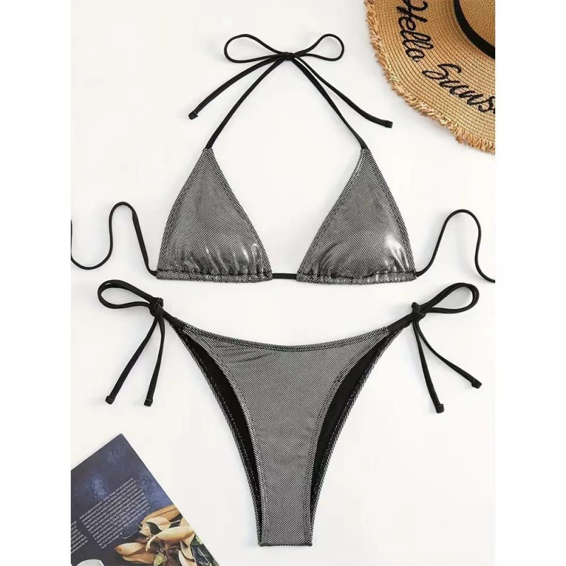 Új 2025 -es európai és amerikai-stílusos szilárd-Színes szexi kettő-darab fürdőruhát anők számára. Három-Dary Beach Bikini fém színű 8865 ár:$79,99