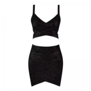 Nyári aranynyomtatott kötött camisole, csípőcsomagoló szoknya készlet