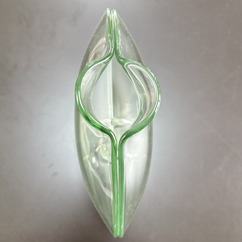 Zhongtai rozsdamentes acél hal száj alakja ívelt kerek magas-Átlátszó váza 23 cm -es fémbázissal a virág elrendezéséhez