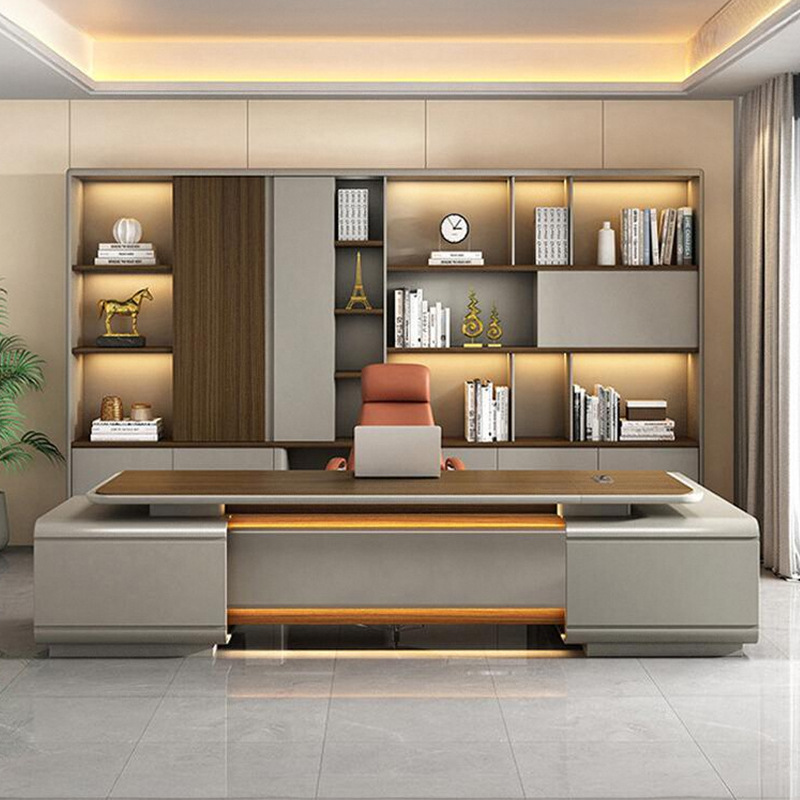 Modell DBT008 Executive Desk, elnök/Elnöki irodai íróasztal, prémiumnagy menedzser íróasztal irodai székkészlettel a menedzser számára\irodája